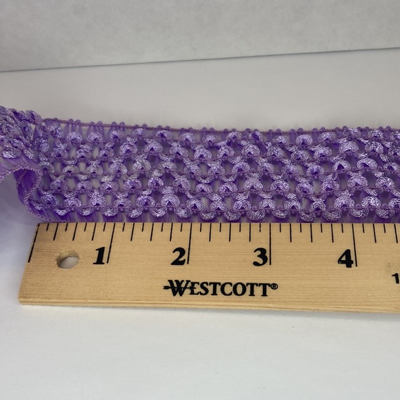 Light Purple Elastic Crochet Trim 1 3/4" 5 Yards Sewing Ribbon Crafts - Picture 7 of 9